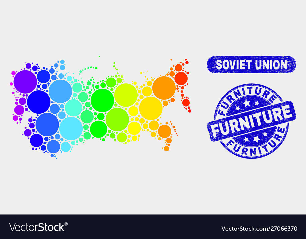 Spectrum mosaic soviet union map and distress Vector Image Spectrum mosaic soviet union map and distress