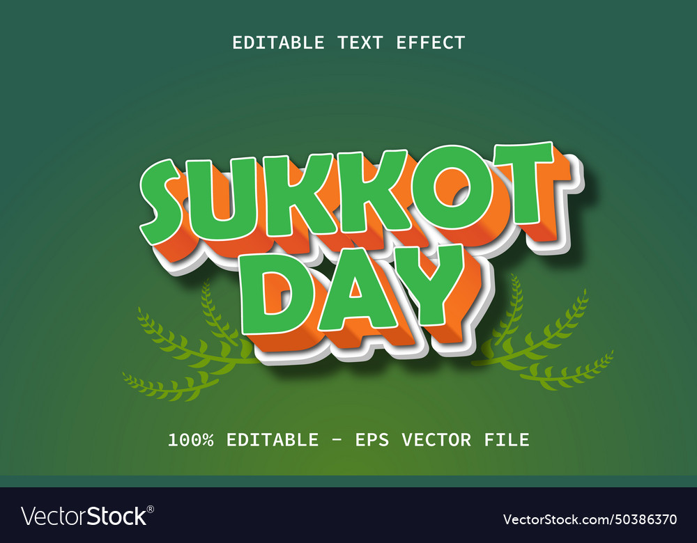 Sukkot day with modern style editable text effect