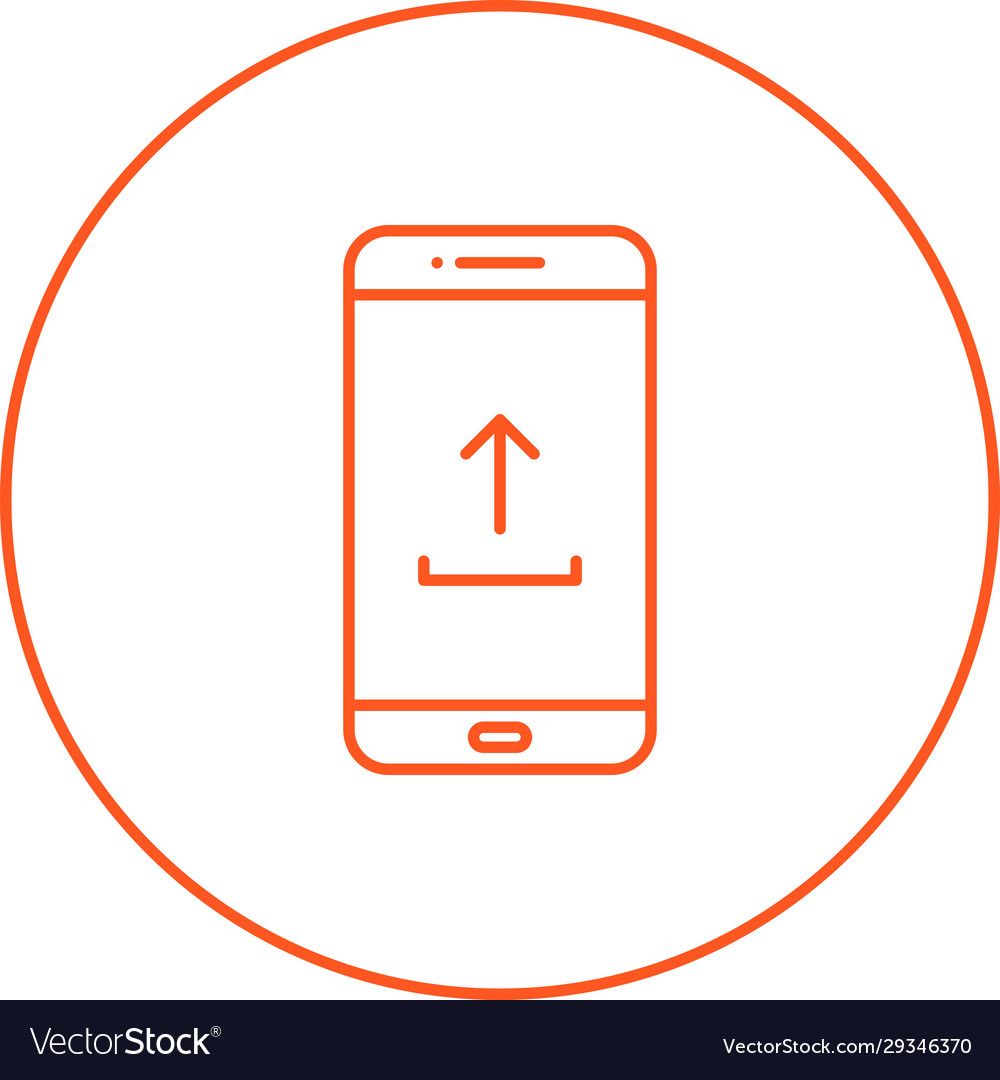 Unique upload to phone line icon