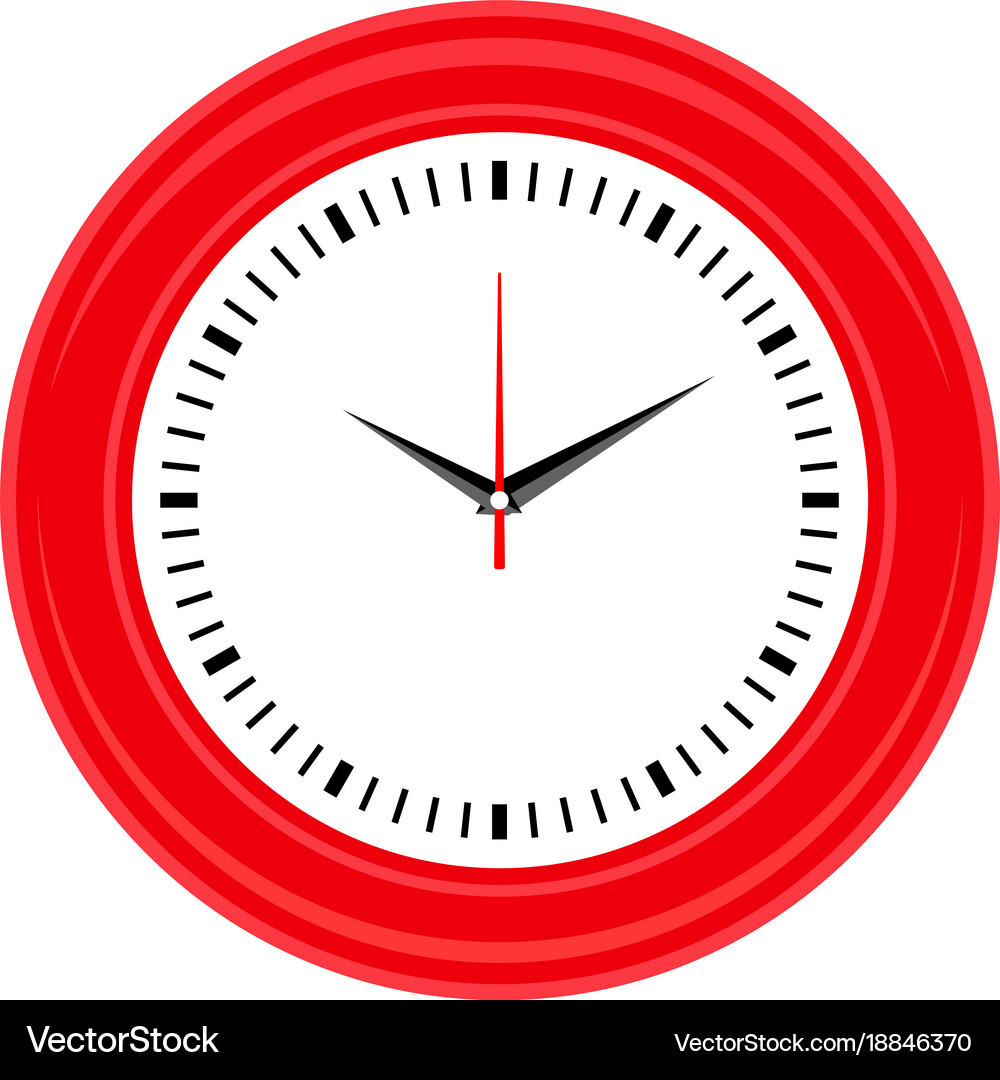 Wall clock template flat style icon Royalty Free Vector