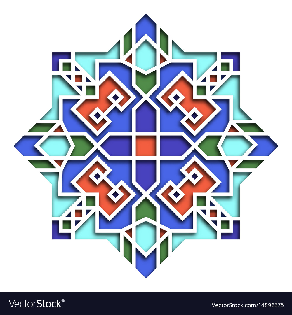 Arabesque pattern vignette in eastern style