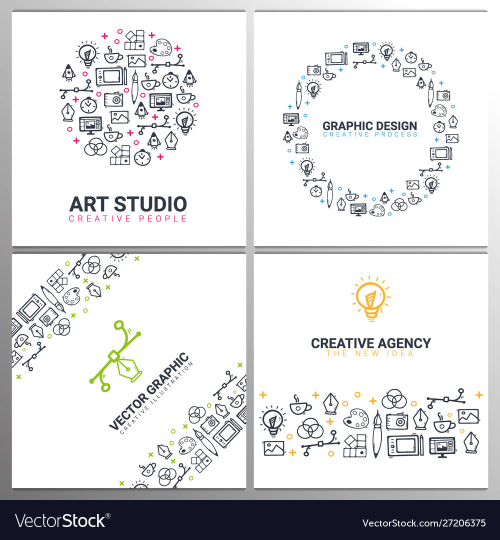 Art studio graphic design creative agency Vector Image