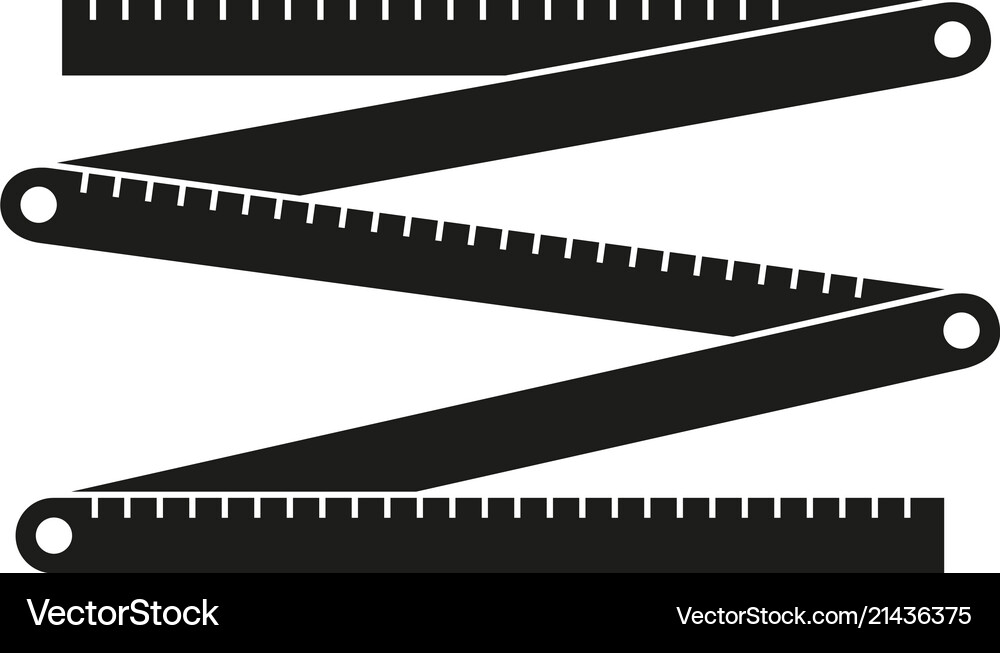 Black & White Folding Ruler Royalty Free Vector Image