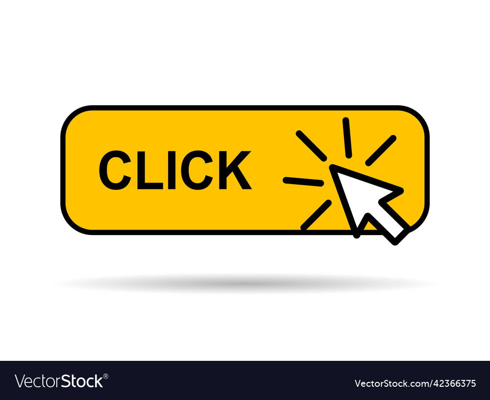 Click here web button with shadow internet flat