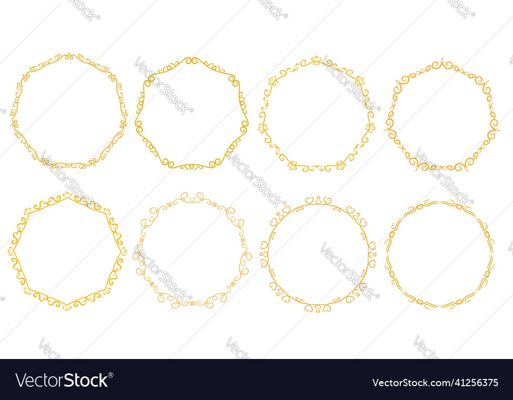 Decorative swirl border or frame round circle vector image Decorative swirl border or frame round circle