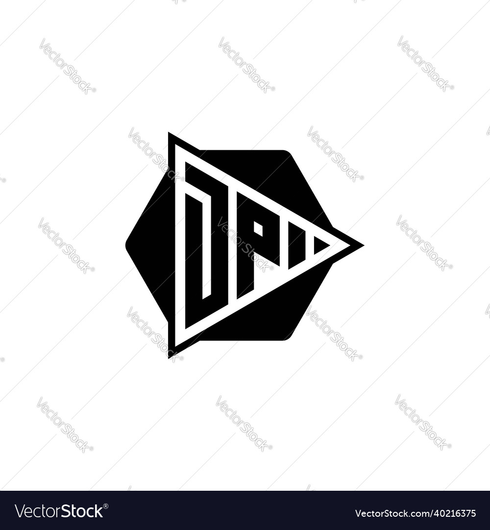 Dp logo monogram triangle play button Vector Image Dp logo monogram triangle play button