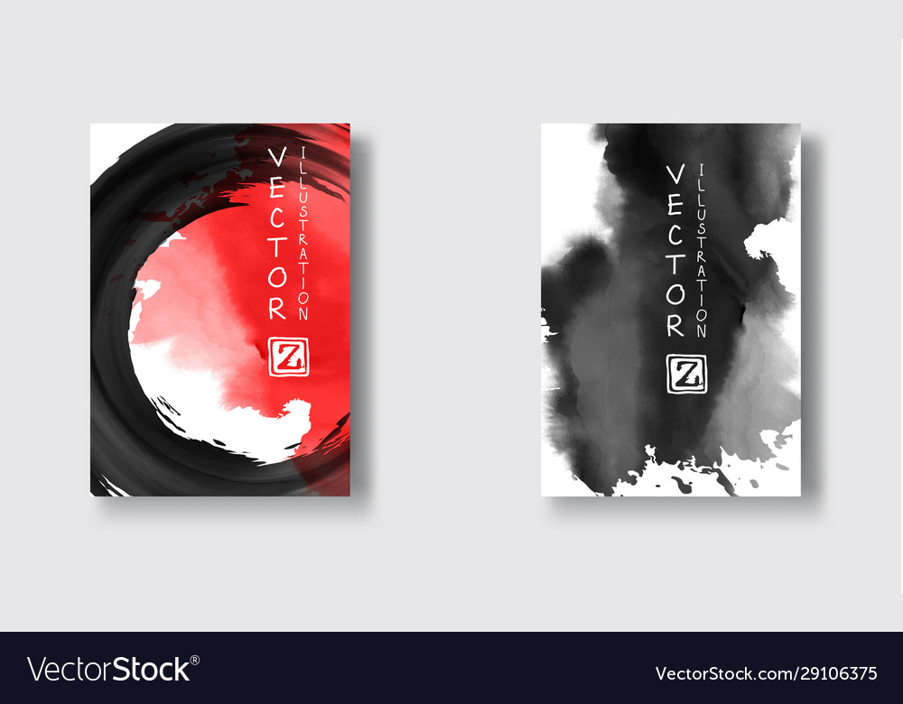 Elegant brochure template design with ink brush vector image Elegant brochure template design with ink brush