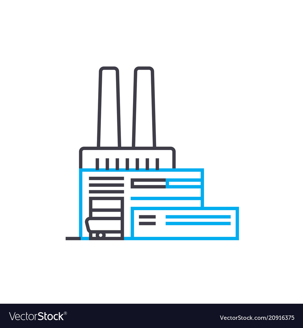 Factory linear icon concept line vector image Factory linear icon concept line