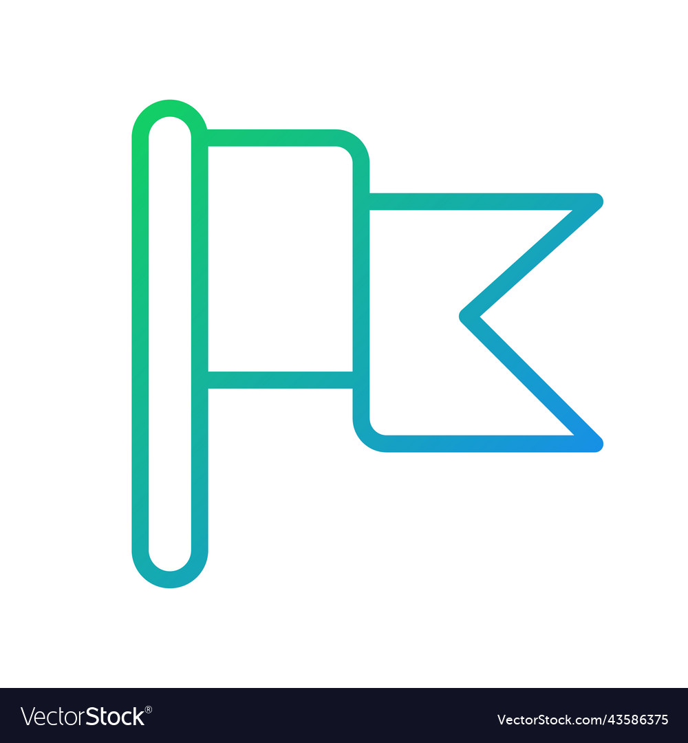 Flag pixel perfect gradient linear icon vector image Flag pixel perfect gradient linear icon