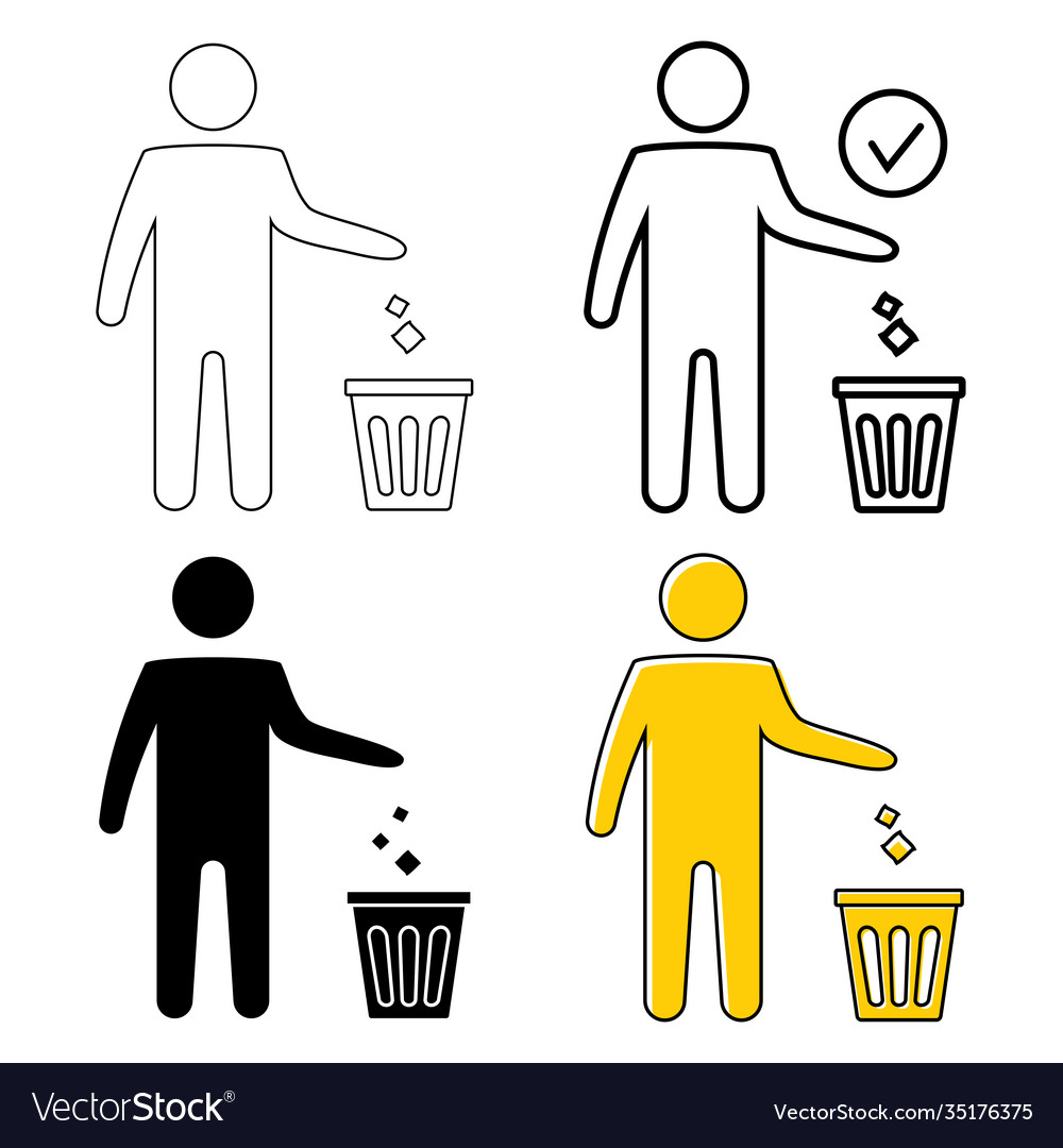 Garbage symbol trash icon disposable tidy vector image Garbage symbol trash icon disposable tidy