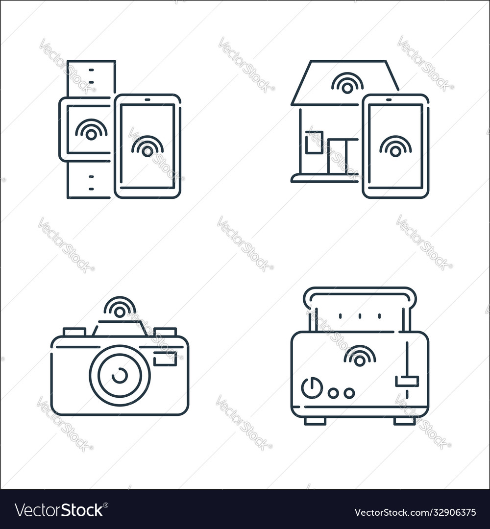 Internet things line icons linear set quality