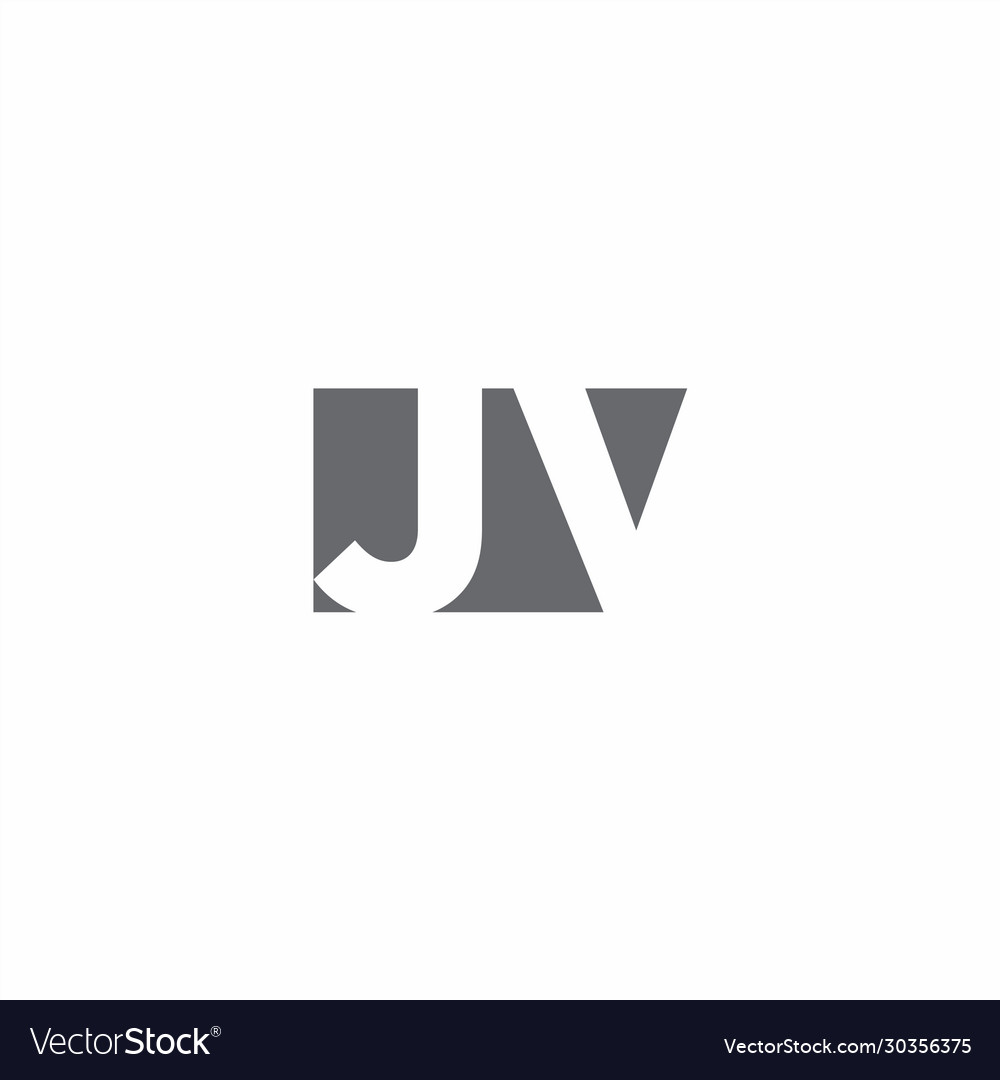 Jv Logo Monogram With Negative Space Style Design Vector Image