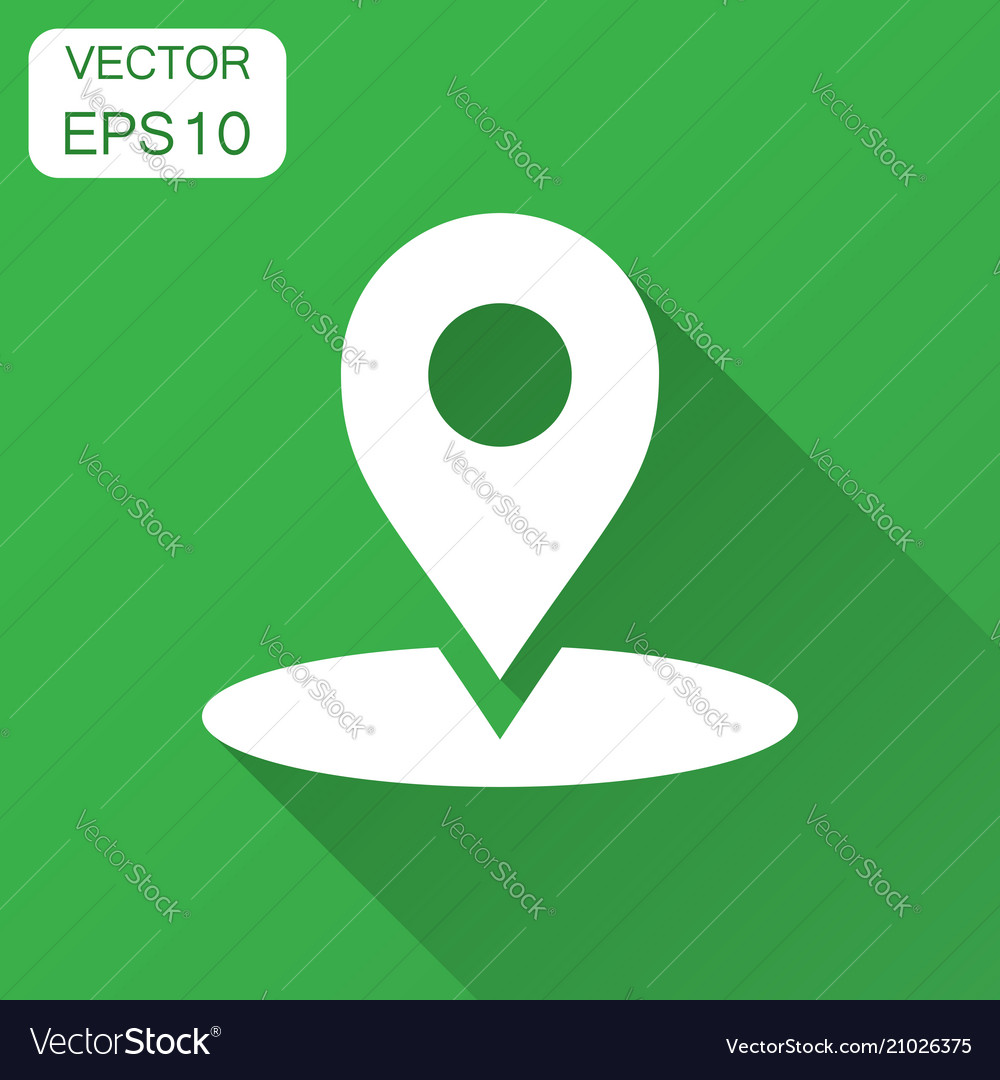 Map pointer in flat style gps navigation mark