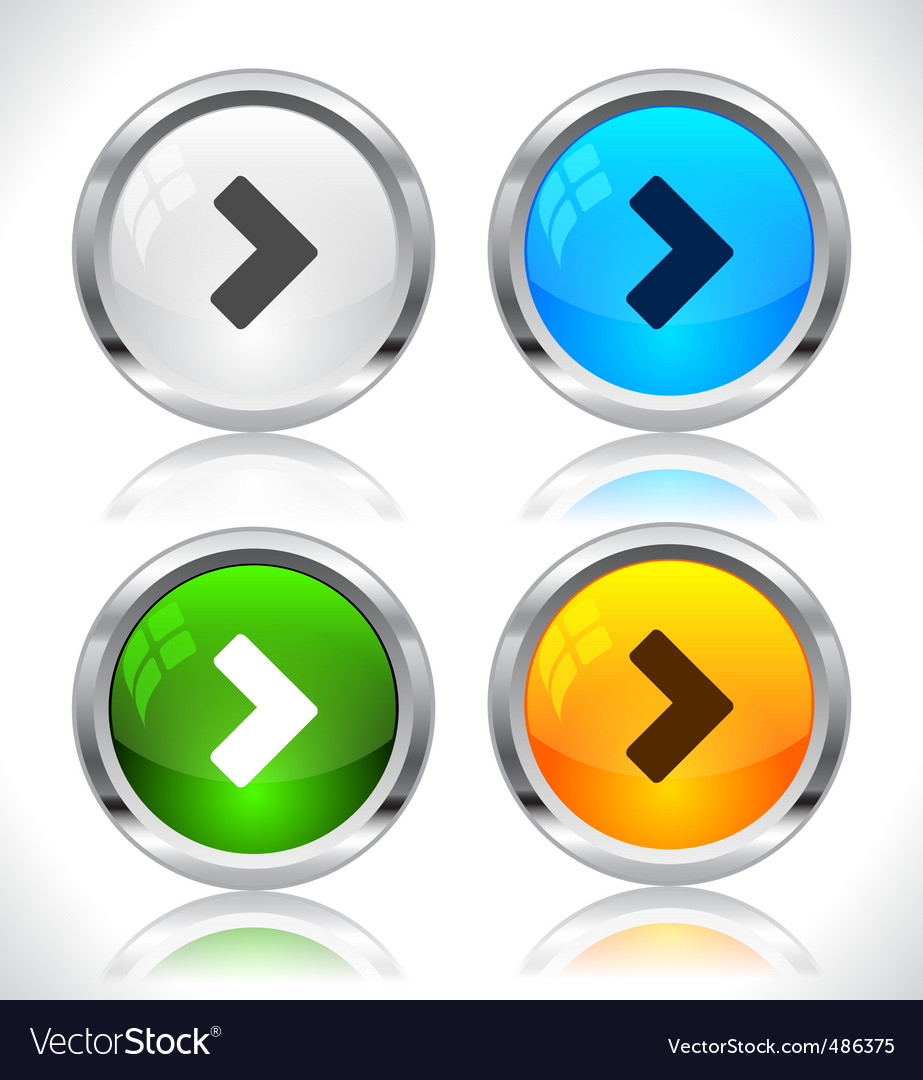 Metallic Web Buttons - Shiny Icons