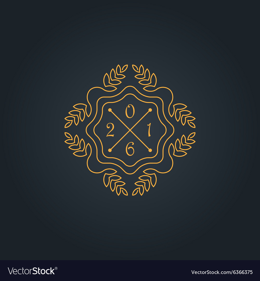 Monogram with new year date simple and graceful