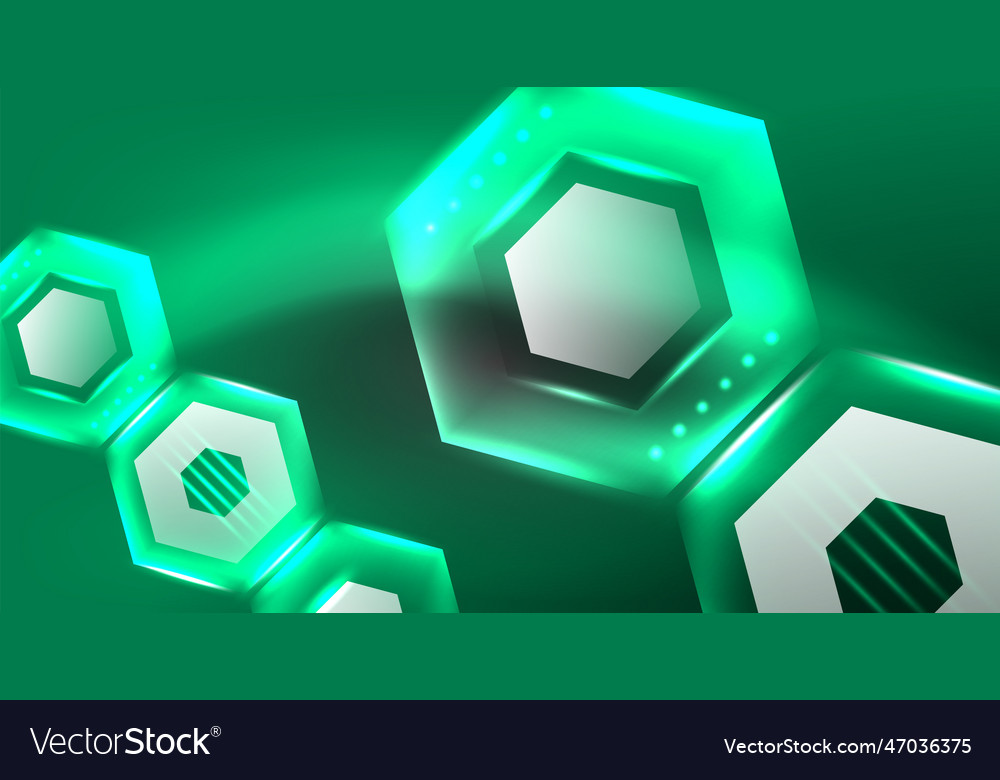 Neon hexagon background hi-tech design