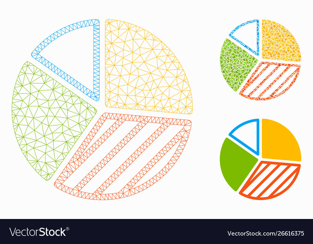 Pie chart mesh carcass model and triangle