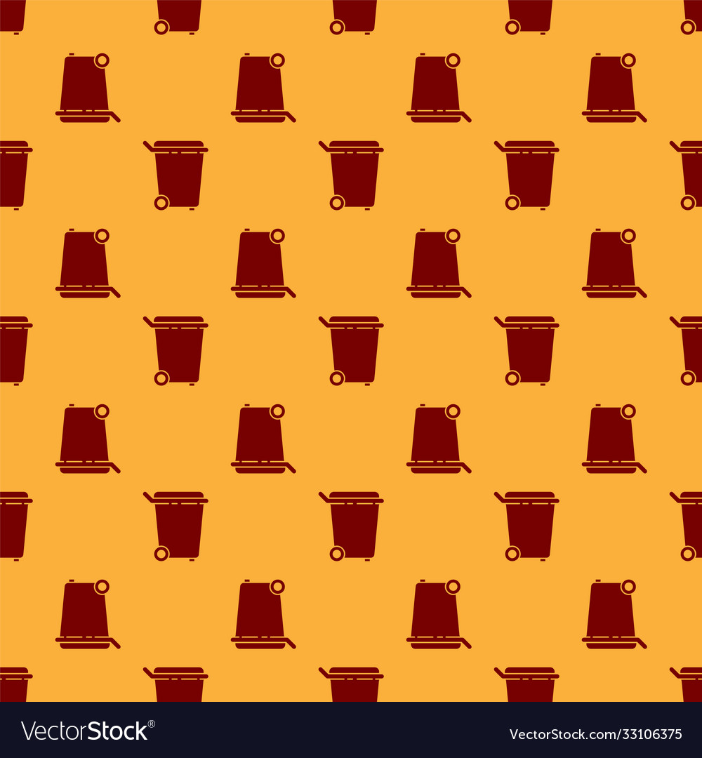 Red trash can icon isolated seamless pattern Vector Image Red trash can icon isolated seamless pattern