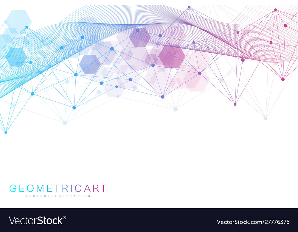 Science network pattern connecting lines and dots vector image Science network pattern connecting lines and dots