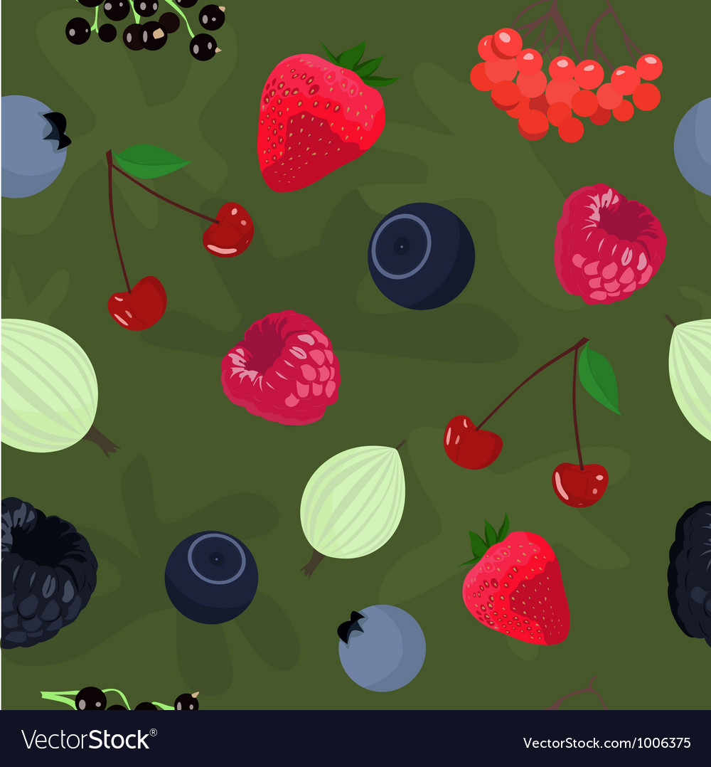 Seamless pattern with berries