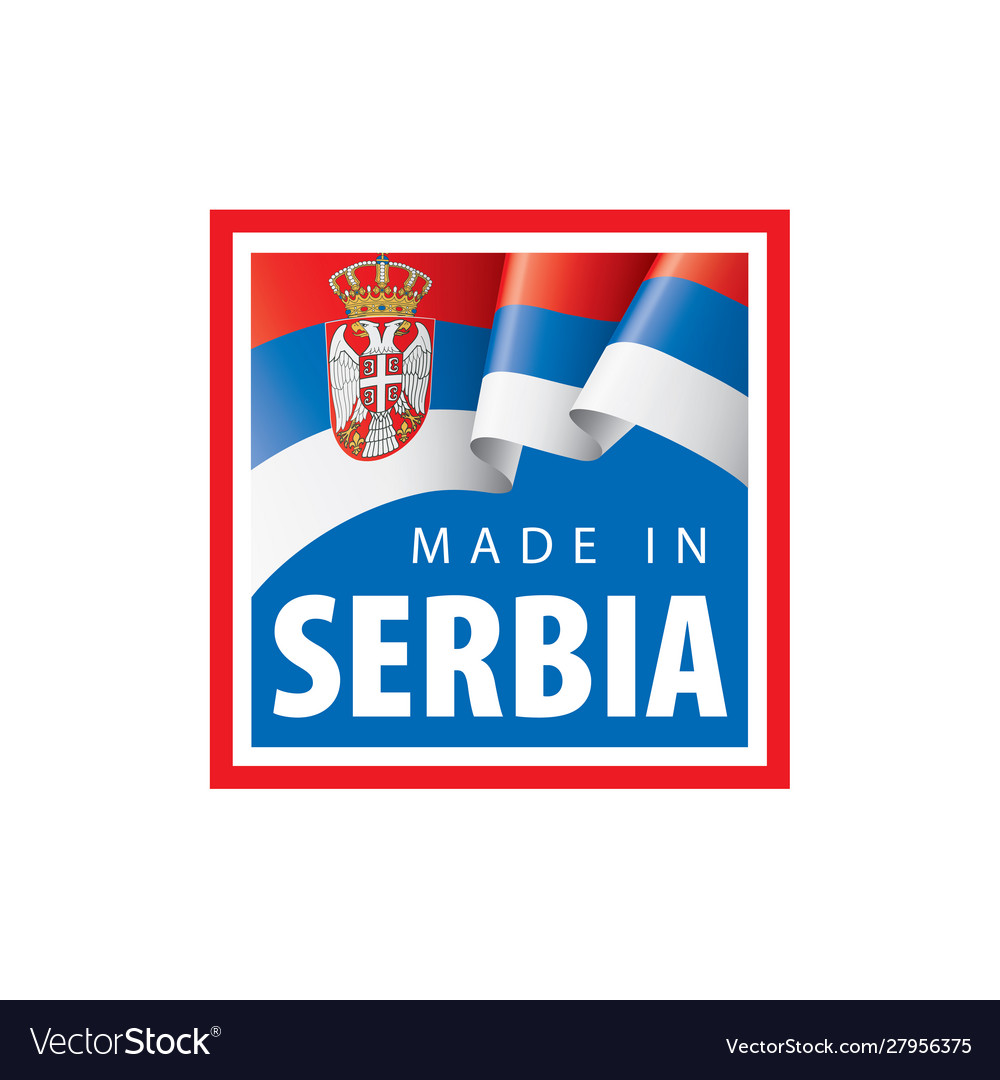 Serbia flag on a white