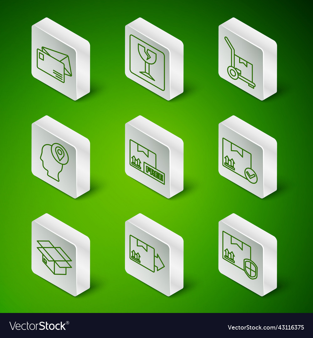 Set line delivery pack security with shield vector image Set line delivery pack security with shield