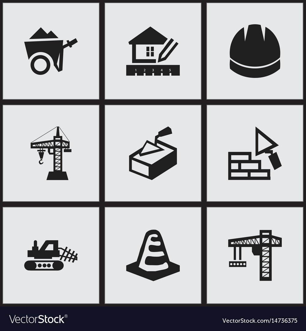 Set of 9 editable structure icons includes