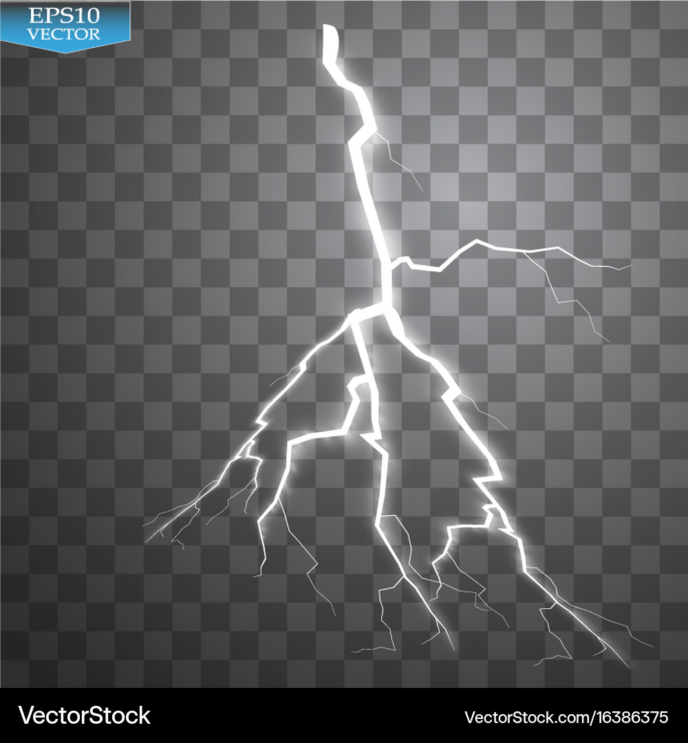 Set of lightnings thunder-storm Royalty Free Vector Image