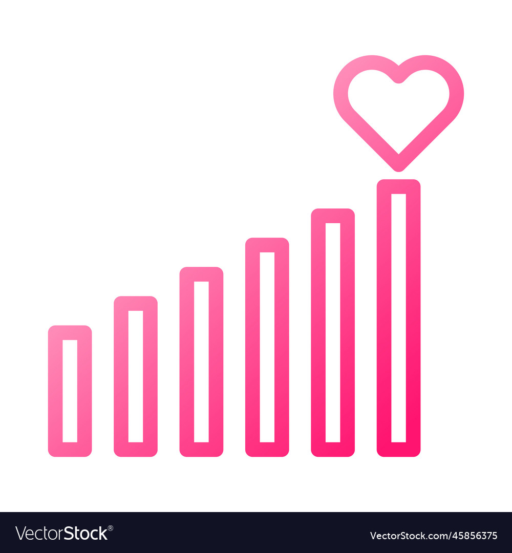 Signal icon gradient red style valentine element vector image Signal icon gradient red style valentine element