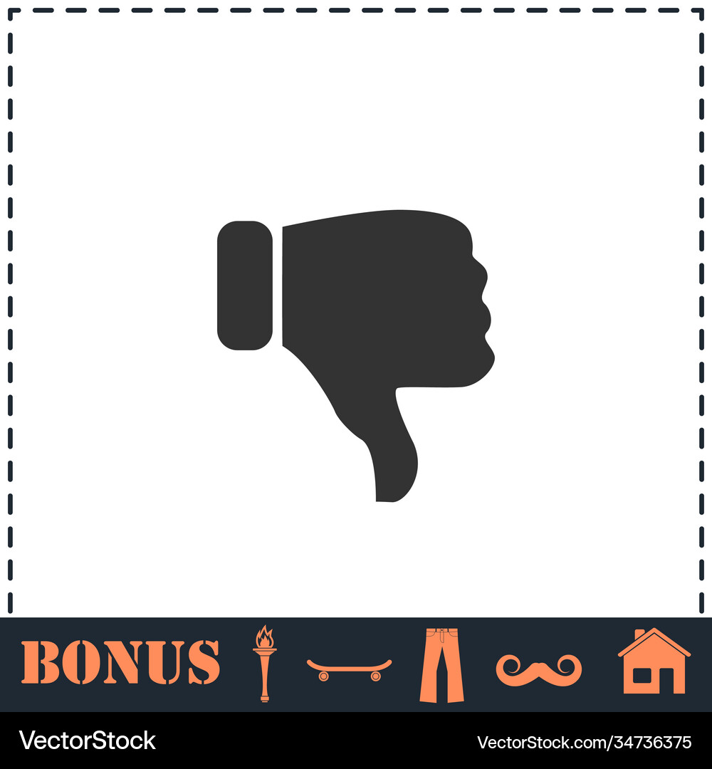 Thumbs down icon flat Royalty Free Vector Image