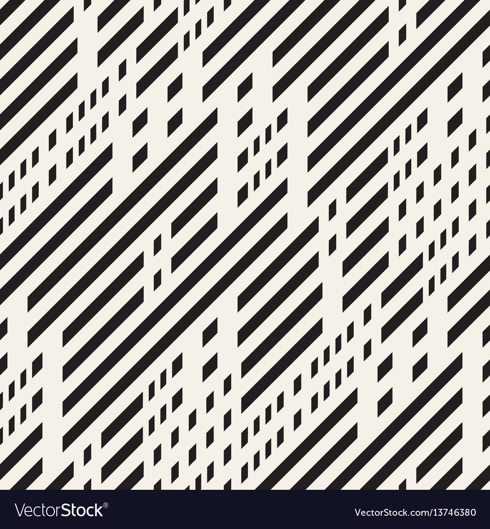 Black and white irregular dashed lines pattern vector image Black and white irregular dashed lines pattern