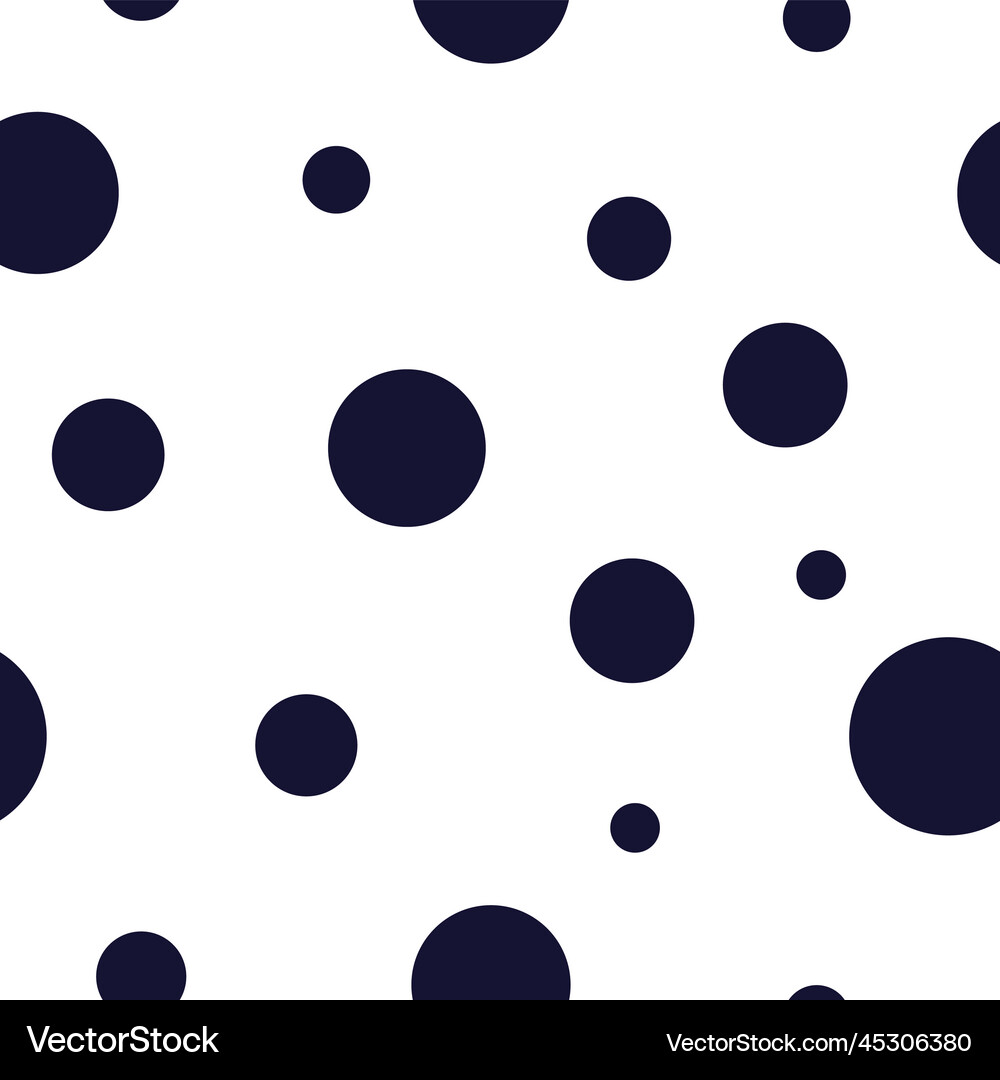 Black and white seamless polka dot pattern Vector Image