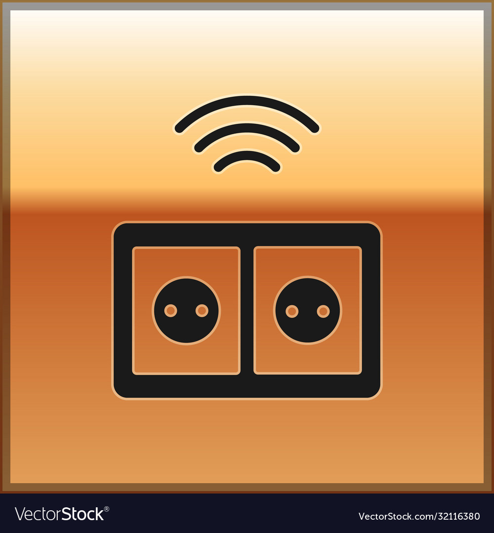 Schwarze intelligente Steckdose System Icon isoliert