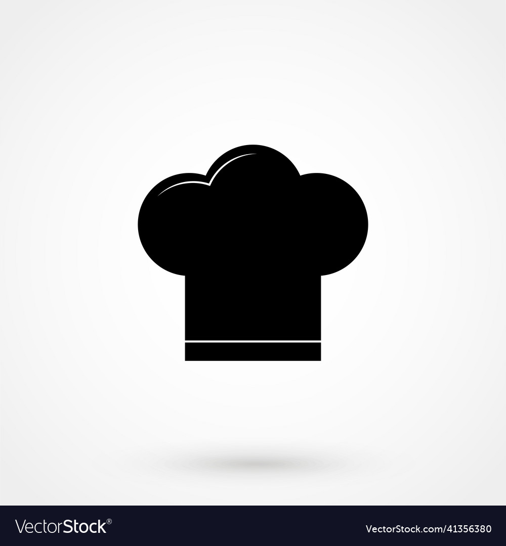 Chef hat icon on white background Royalty Free Vector Image