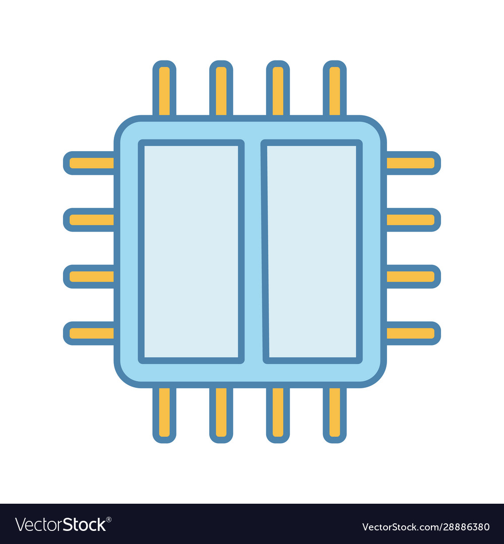 Dual core processor color icon vector image Dual core processor color icon