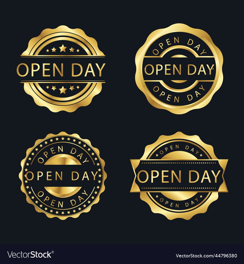 Gradient open day badges set Vector Image Gradient open day badges set