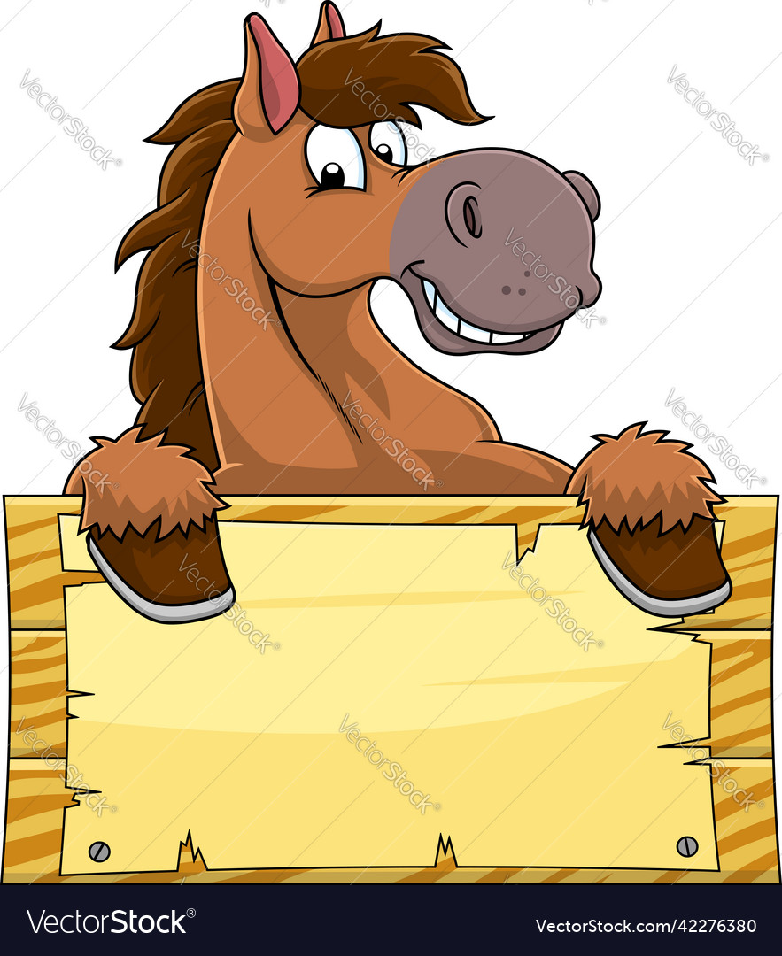 Horse cartoon mascot character Royalty Free Vector Image