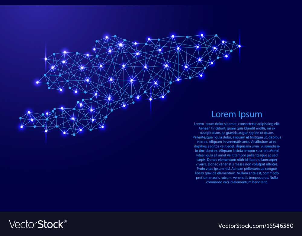Map of kyrgyzstan from polygonal blue lines