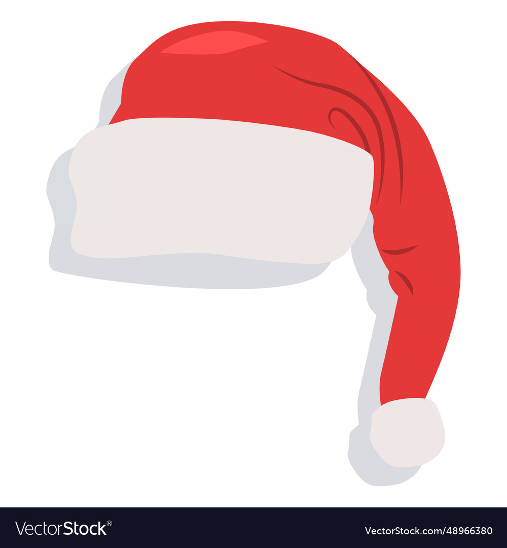 Red santa claus hat drop shadow icon 22 Royalty Free Vector