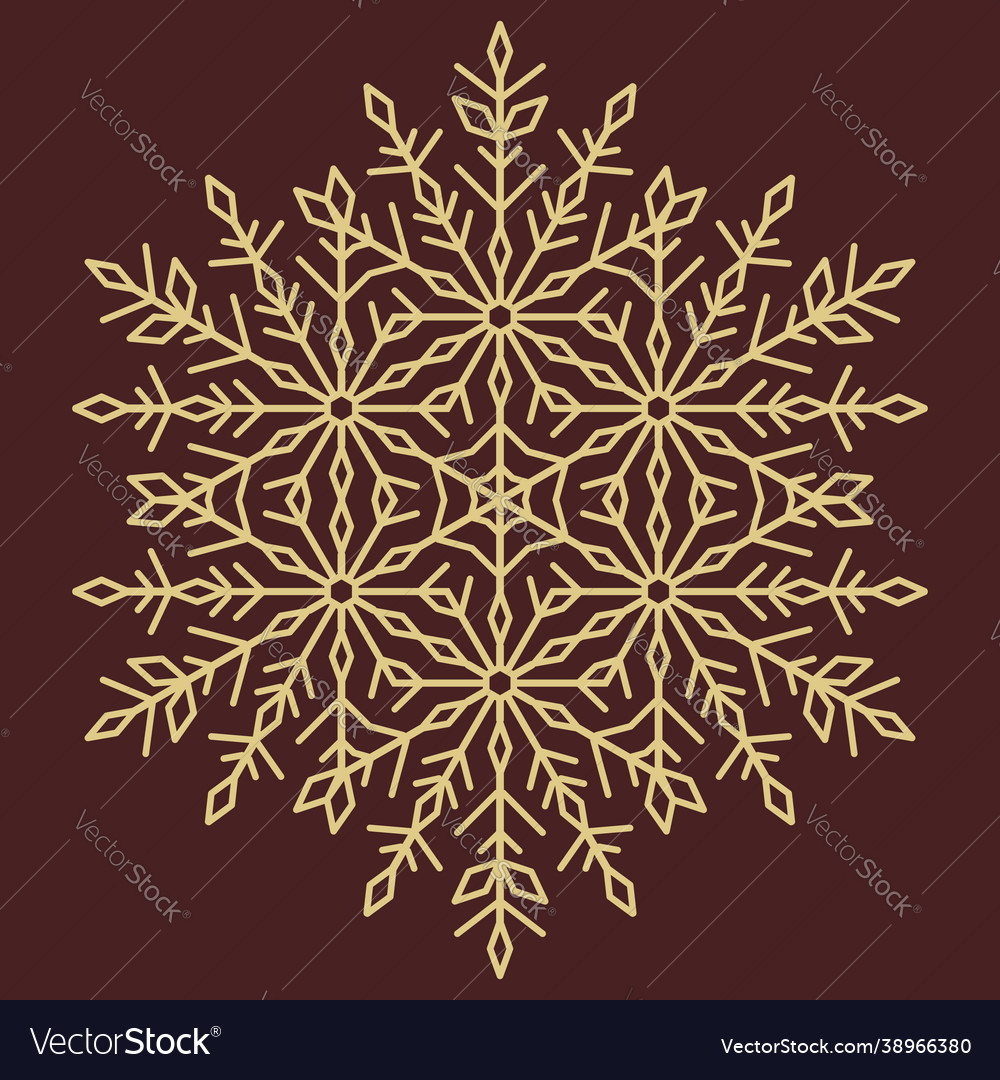 Round snowflake with abstract winter