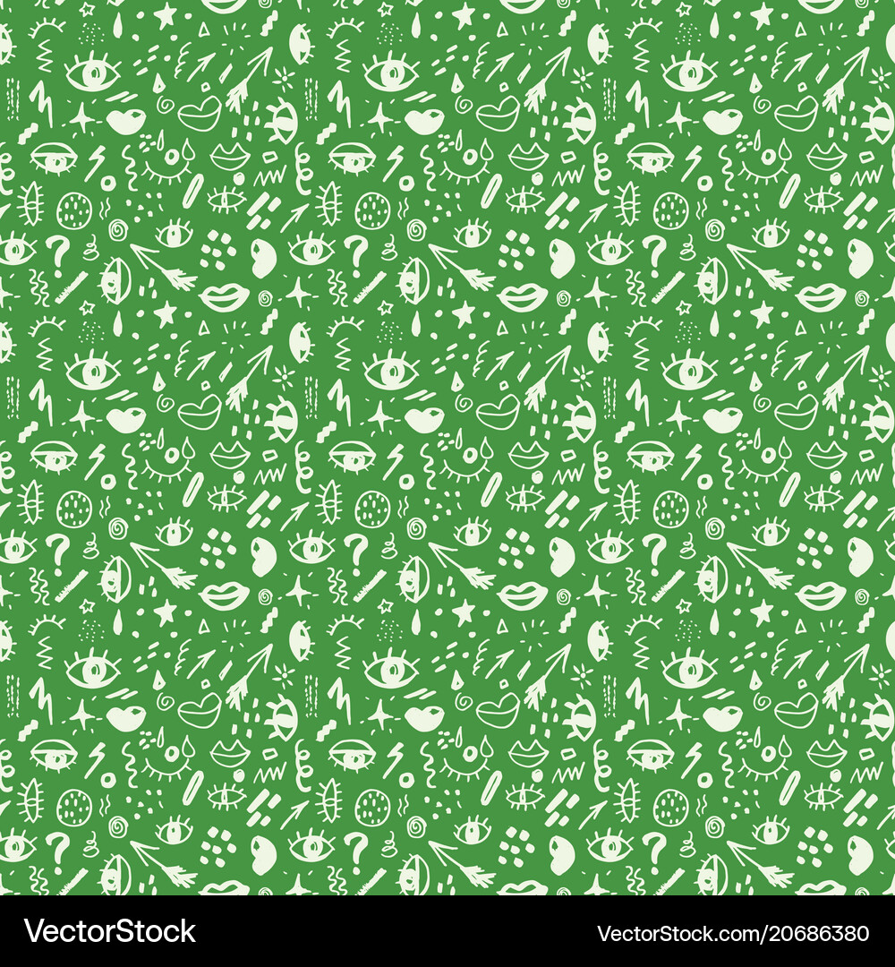 Seamless pattern with hand drawn sketched doodle Vector Image