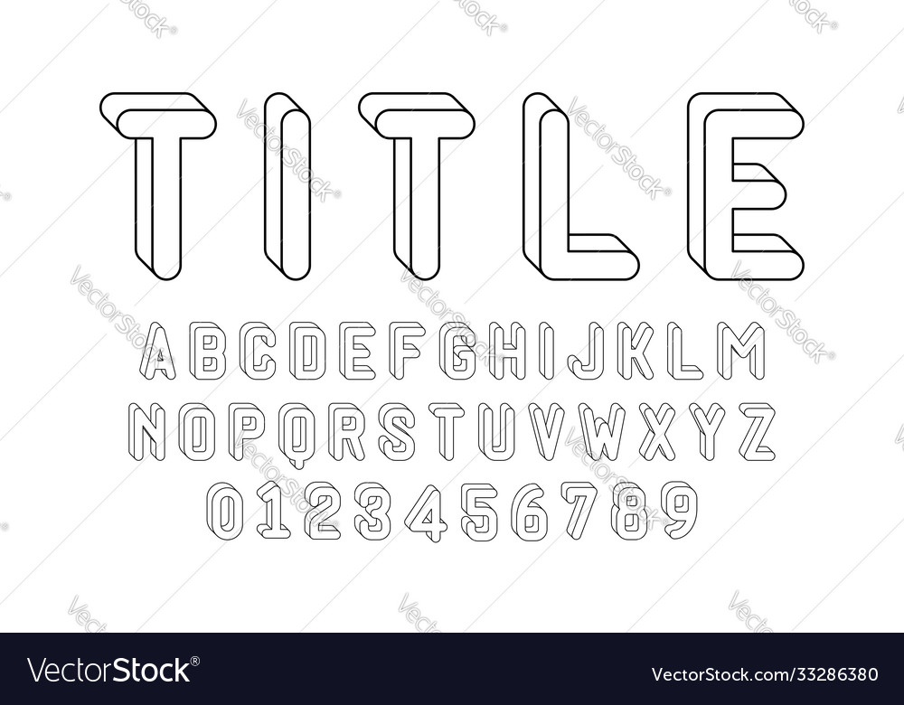 Set alphabets font letters and numbers vector image Set alphabets font letters and numbers