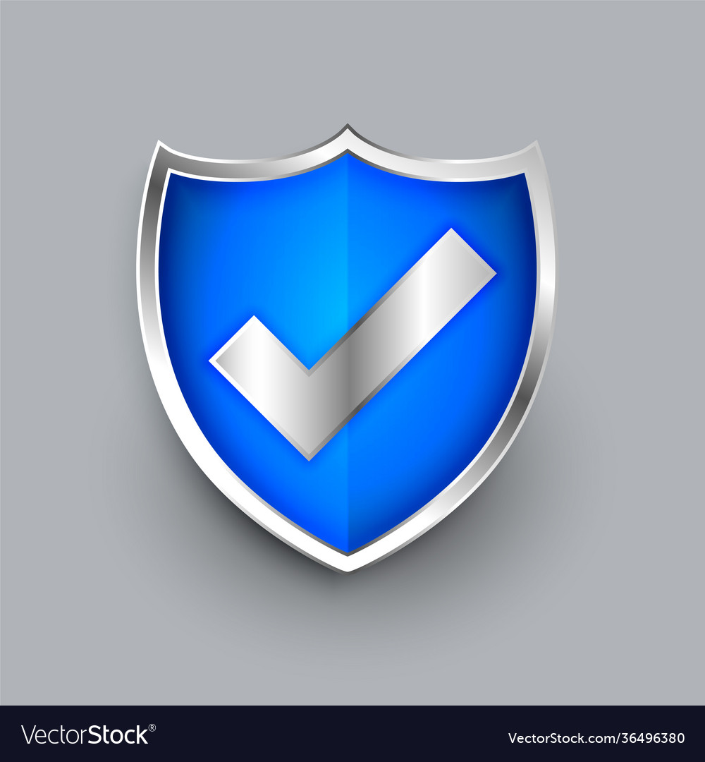 Shield icon with check mark symbol design