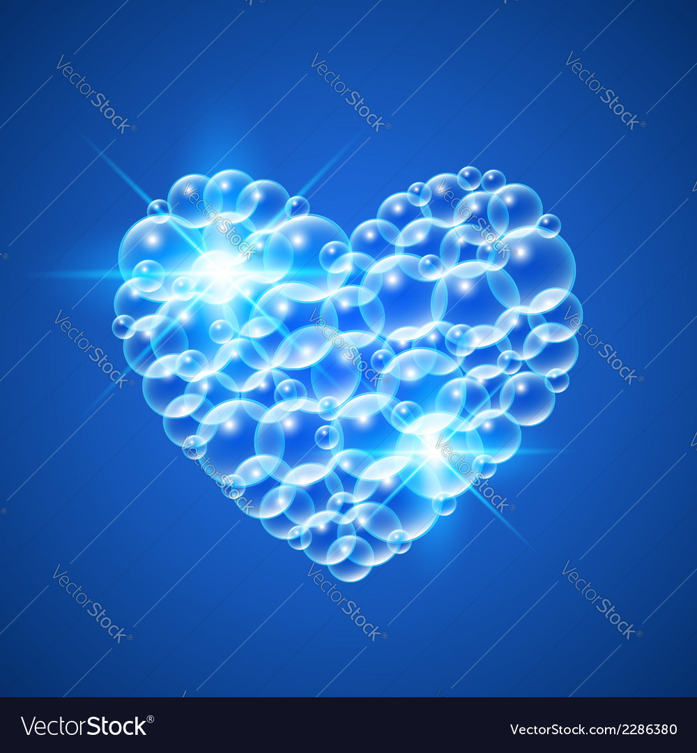 Shiny heart of bubbles