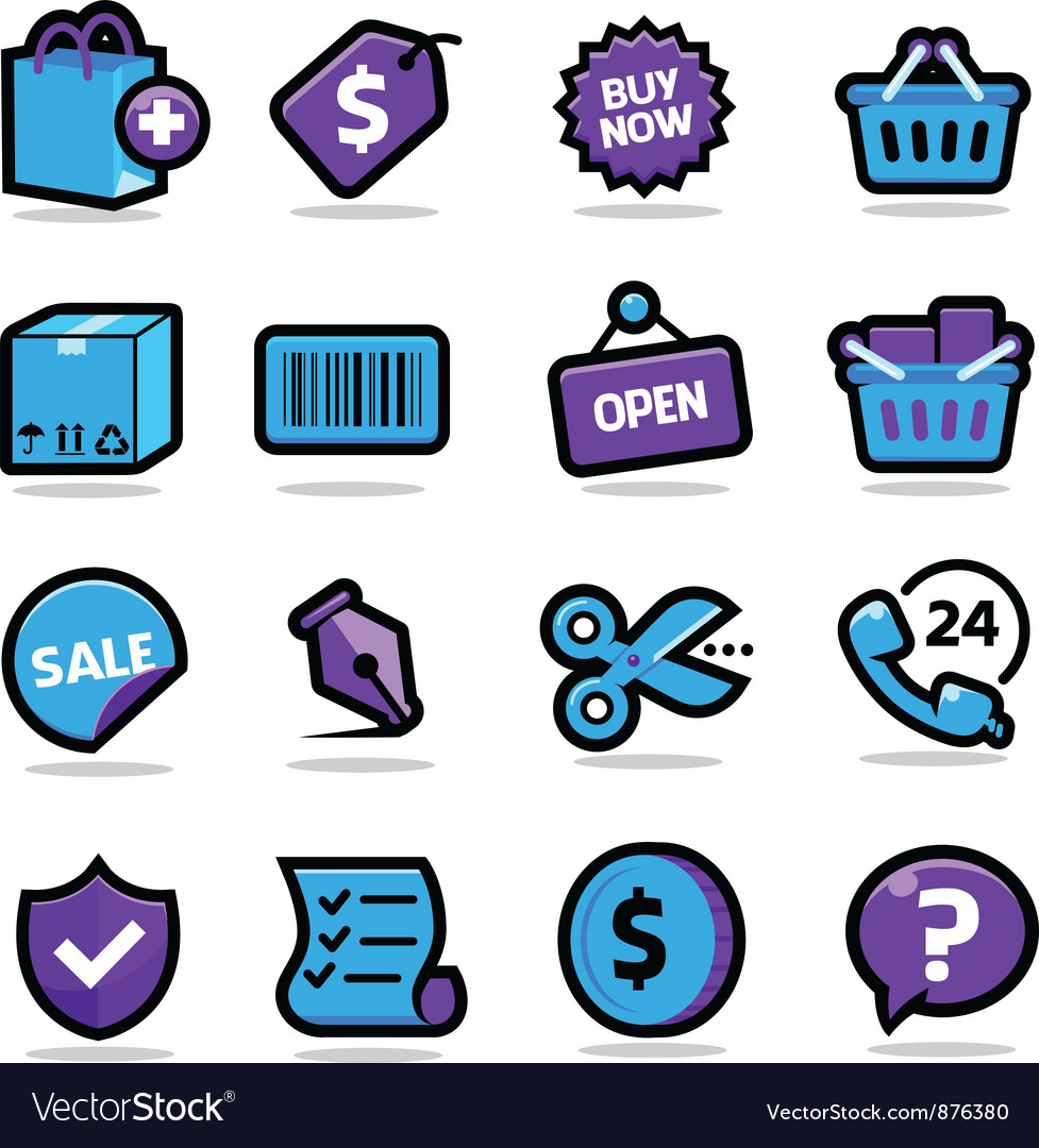 Shopping icons set