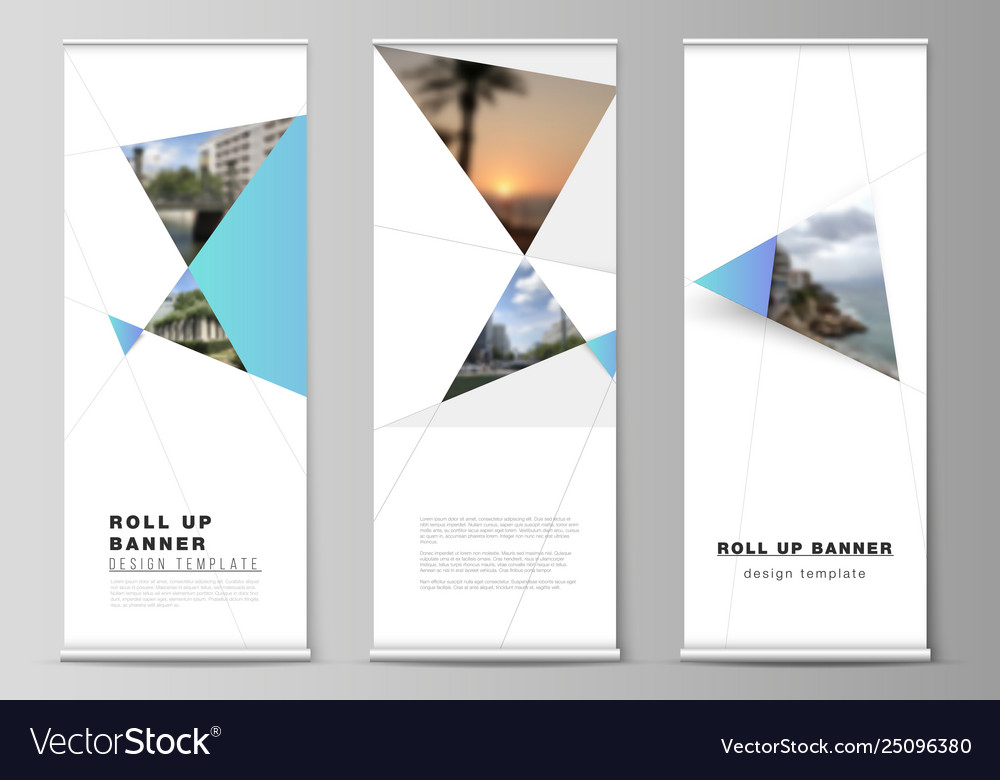 The Layout Roll Up Banner Stands Royalty Free Vector Image