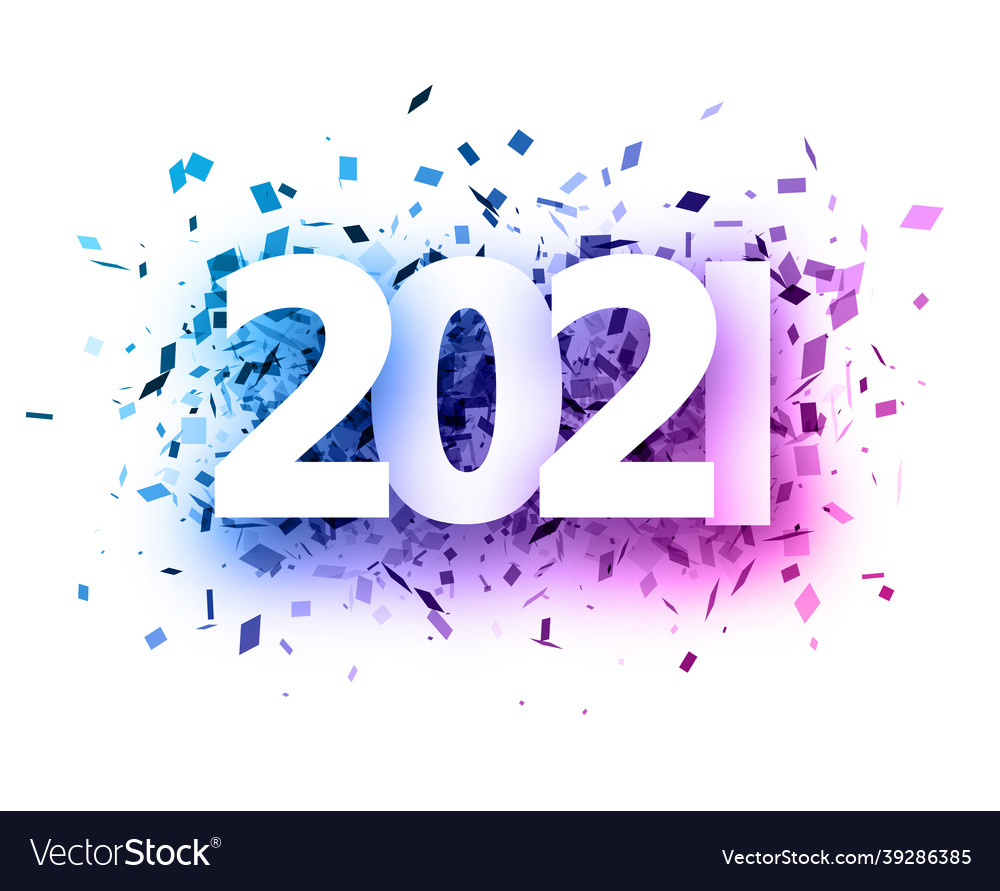 2021 paper sign over blue and purple gradient