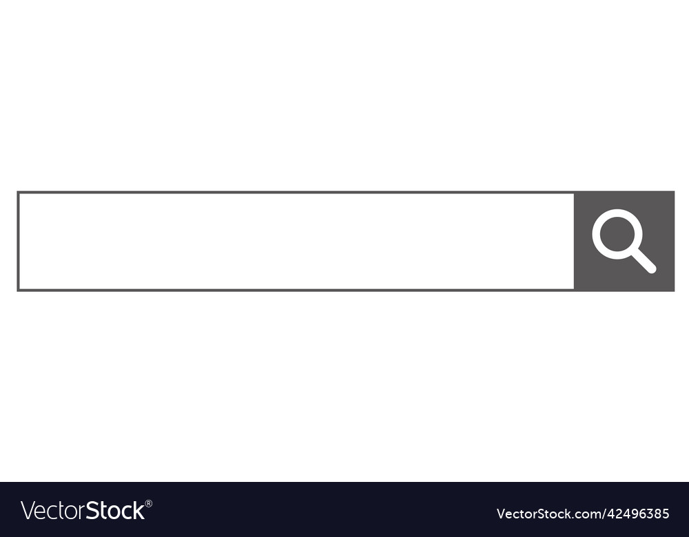 A simple search bar and magnifying glass in gray Vector Image