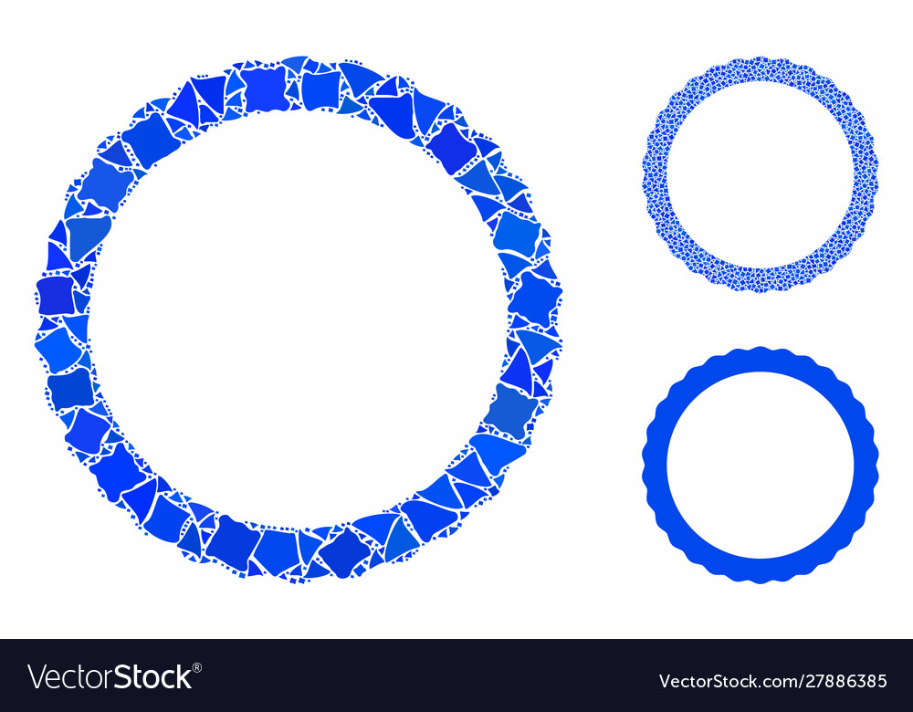 Certificate rosette circular frame mosaic icon
