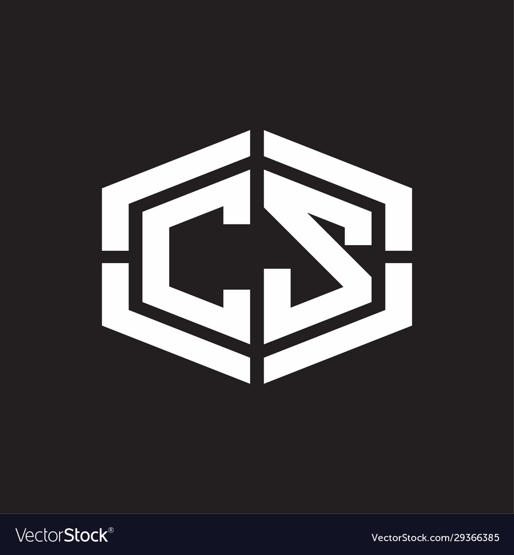 Cs logo monogram with hexagon shape and piece